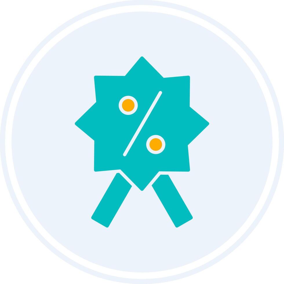 Discount Badge Glyph Two Colour Circle Icon vector