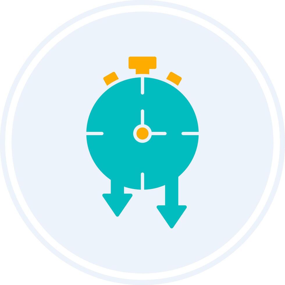 Timer Glyph Two Colour Circle Icon vector