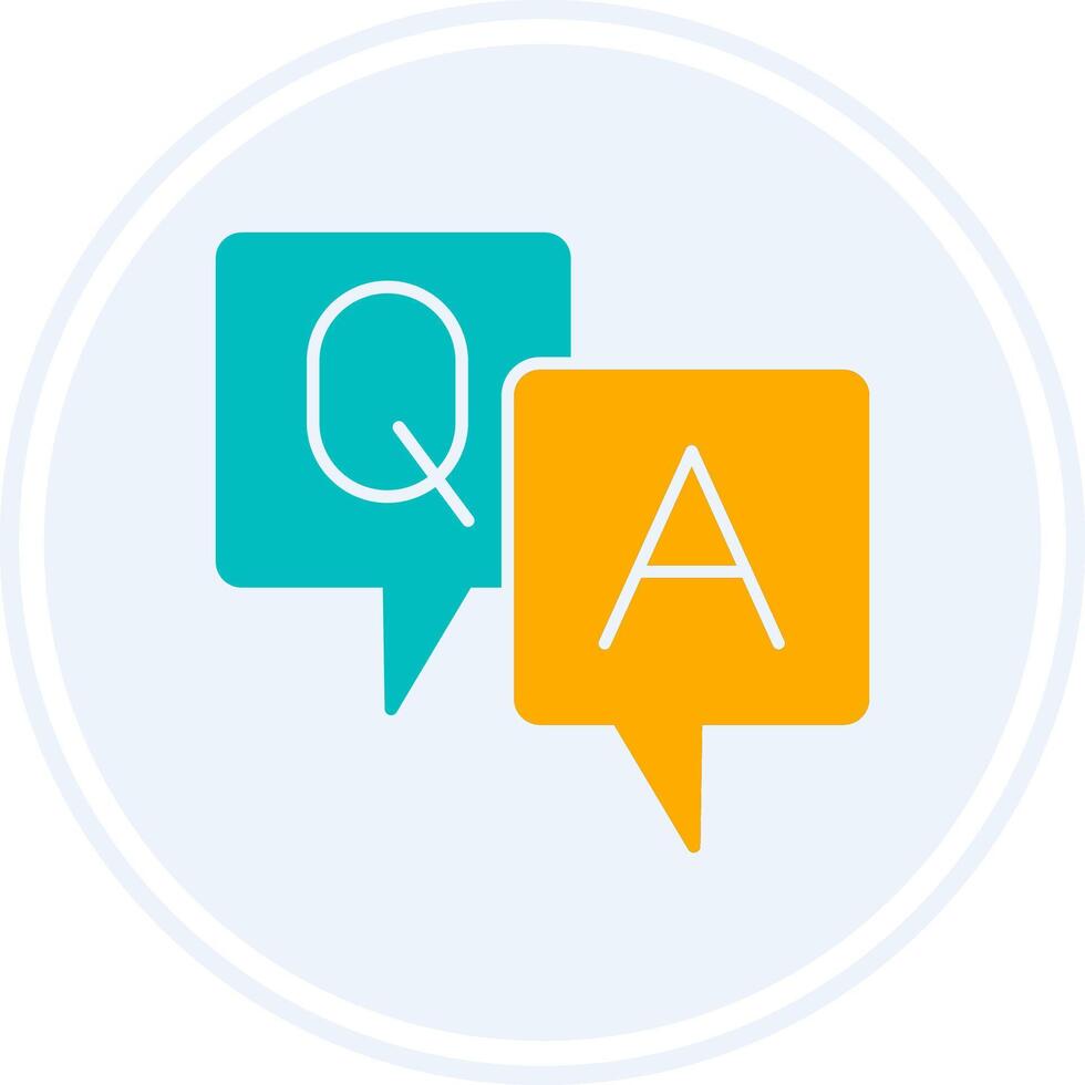 Question And Answer Glyph Two Colour Circle Icon vector