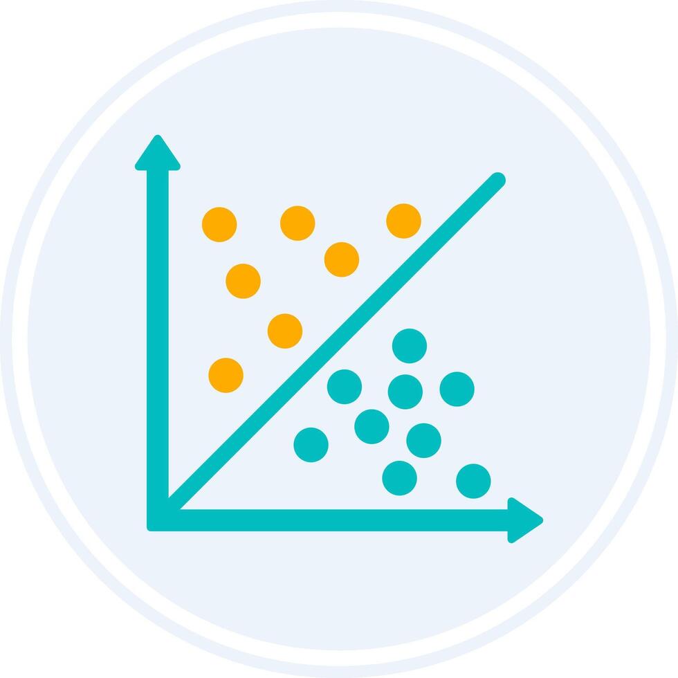 Scatter Graph Glyph Two Colour Circle Icon vector