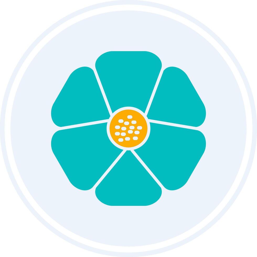 Hibiscus Glyph Two Colour Circle Icon vector