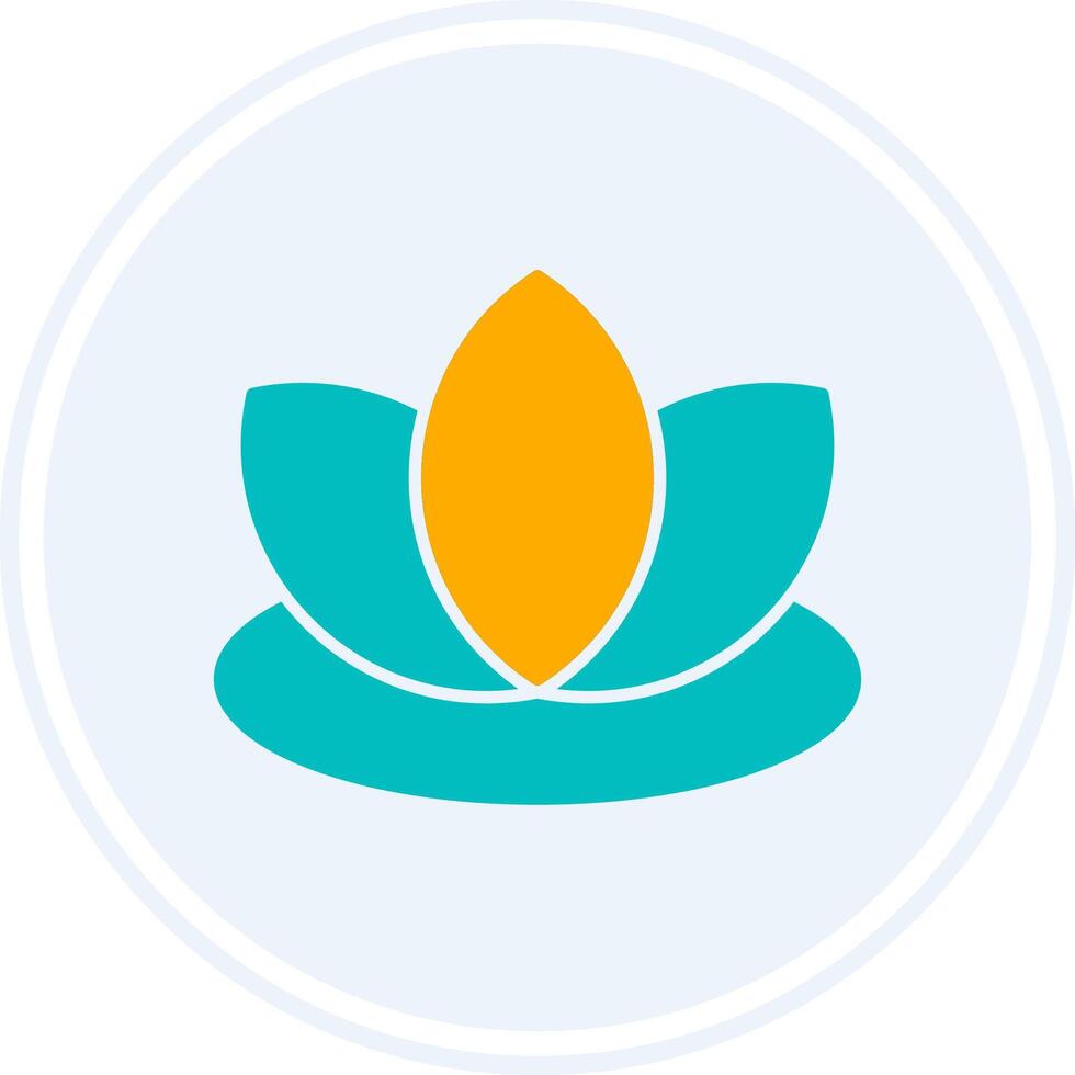 Lotus Glyph Two Colour Circle Icon vector