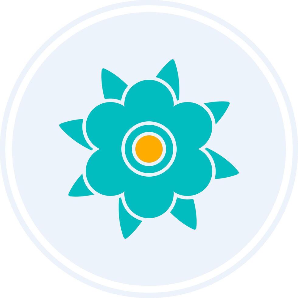 Dahlia Glyph Two Colour Circle Icon vector