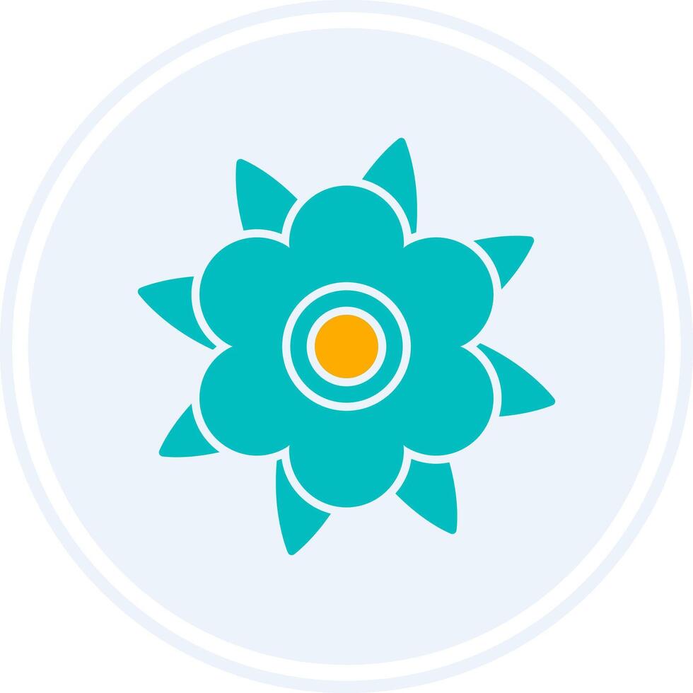 Dahlia Glyph Two Colour Circle Icon vector