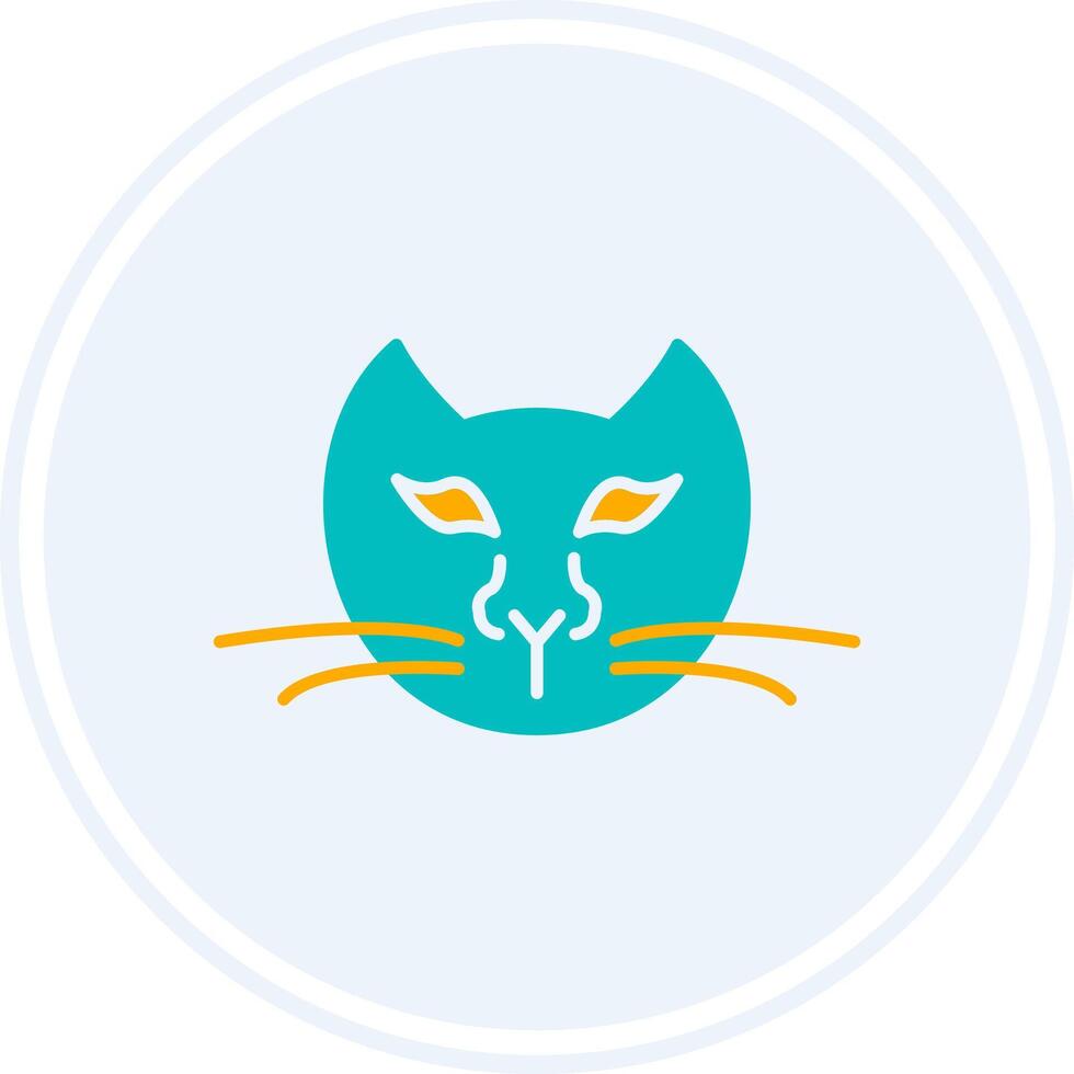 Cat Glyph Two Colour Circle Icon vector