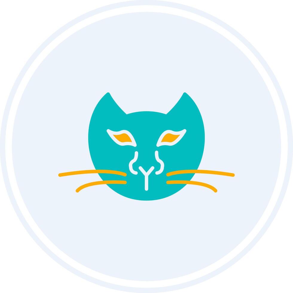 Cat Glyph Two Colour Circle Icon vector