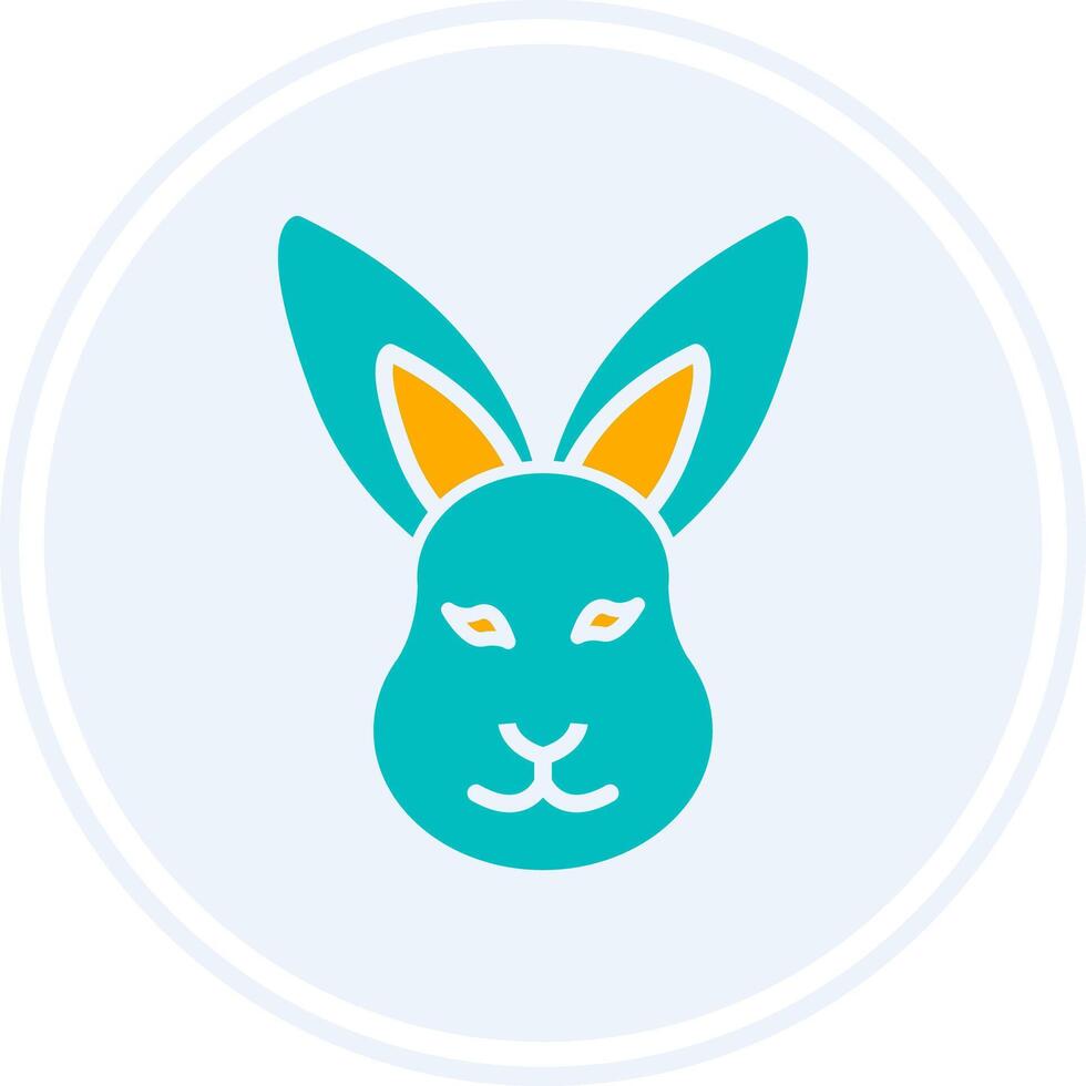 Hare Glyph Two Colour Circle Icon vector