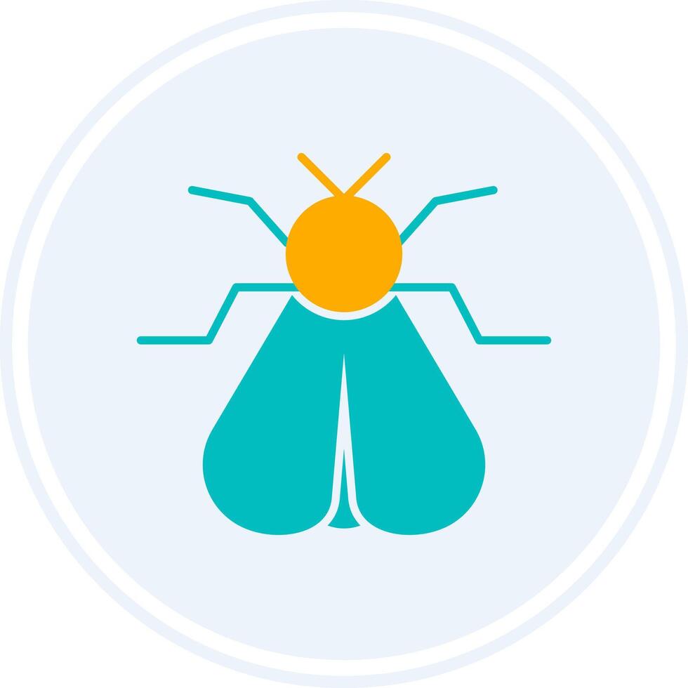 Moth Glyph Two Colour Circle Icon vector