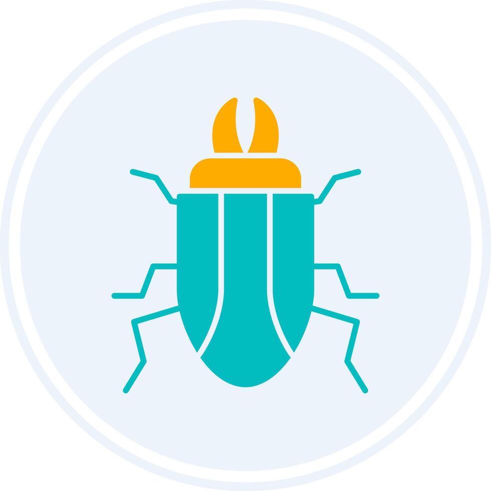 Beetle Glyph Two Colour Circle Icon vector