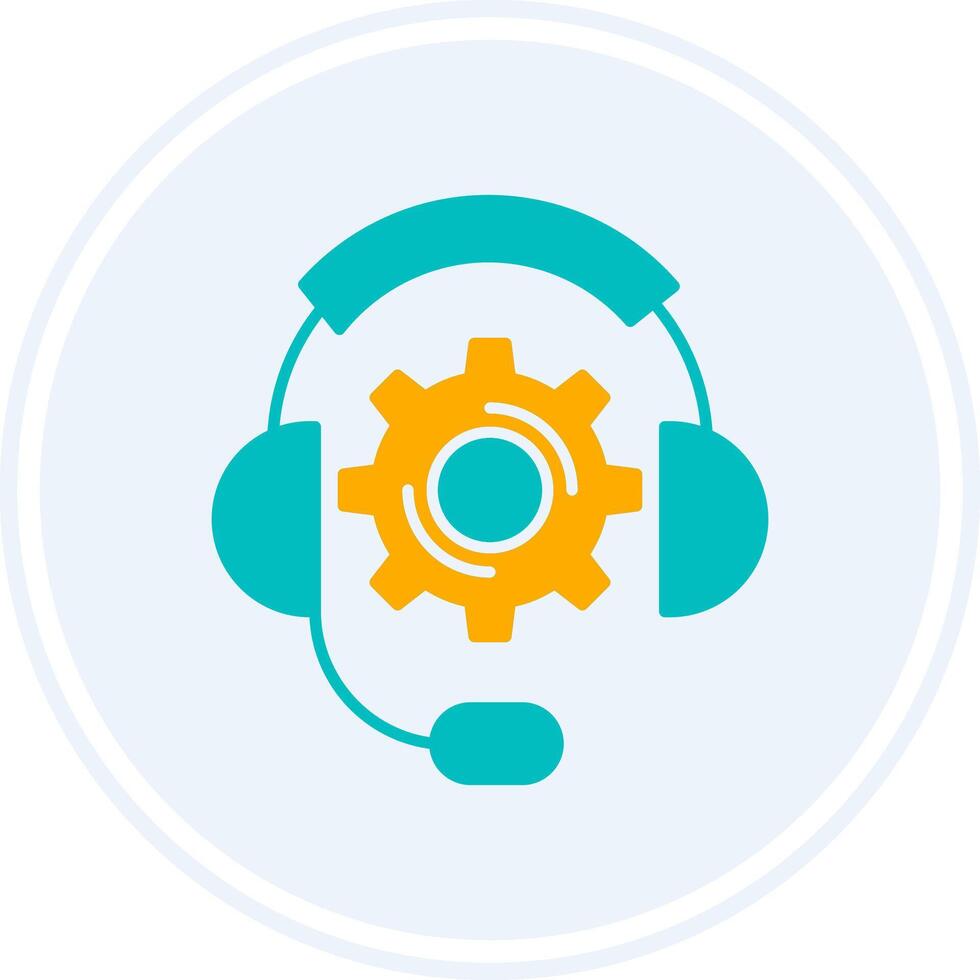 Technical Support Glyph Two Colour Circle Icon vector