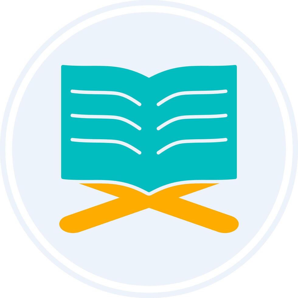 Quran Glyph Two Colour Circle Icon vector
