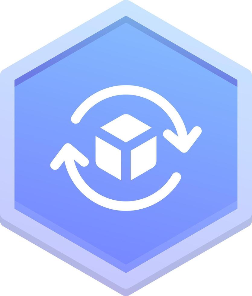 3d rotate 2 Polygon Icon vector