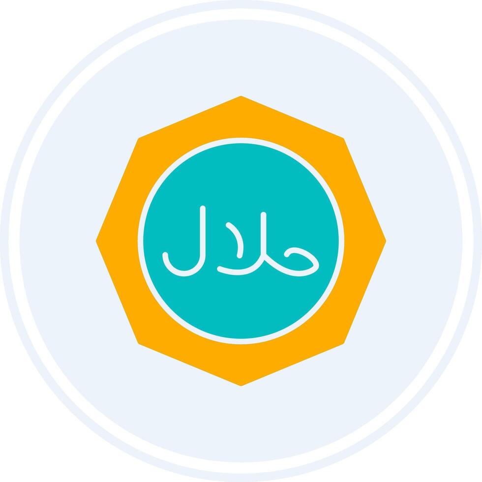 Halal Glyph Two Colour Circle Icon vector