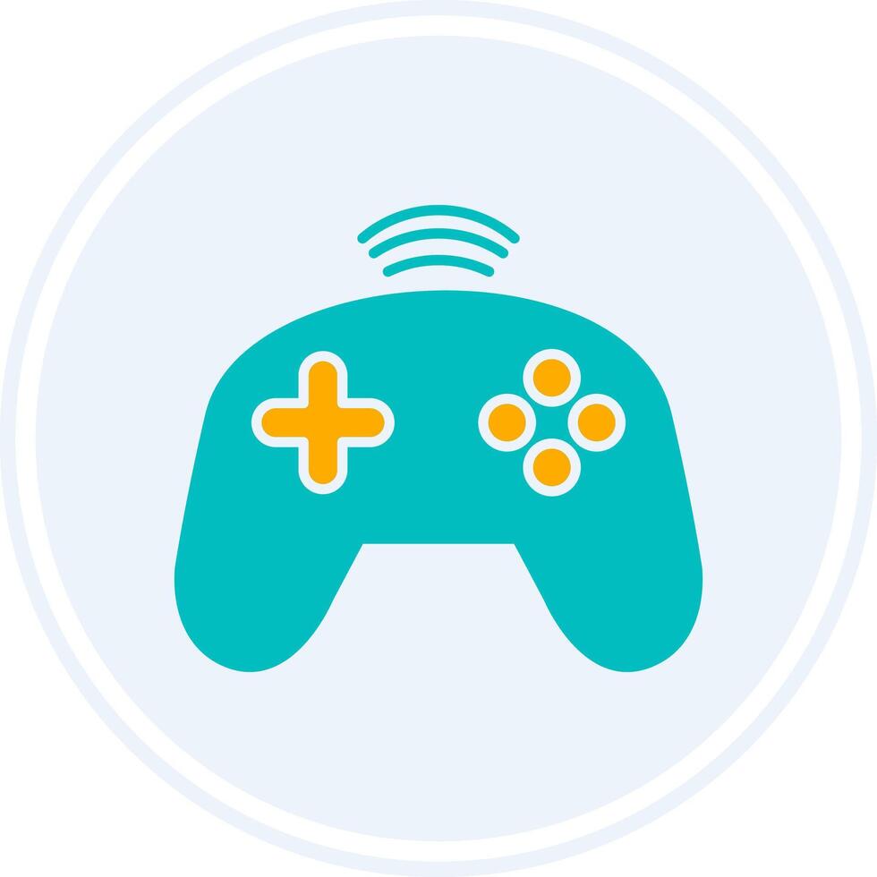 Controller Glyph Two Colour Circle Icon vector