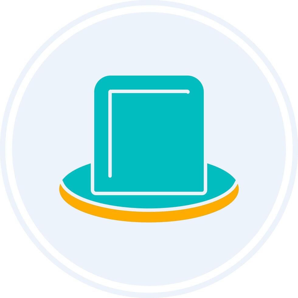 Hat Glyph Two Colour Circle Icon vector