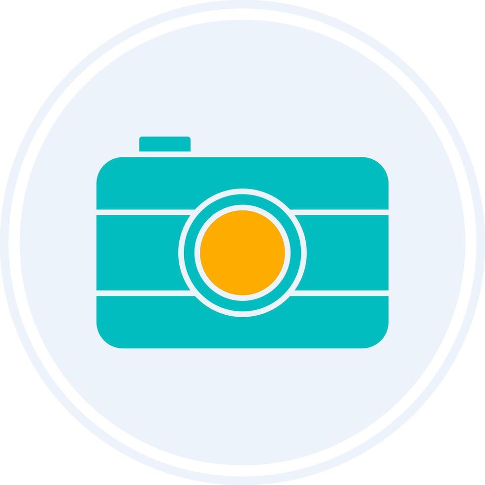 Old Came Glyph Two Colour Circle Icon vector