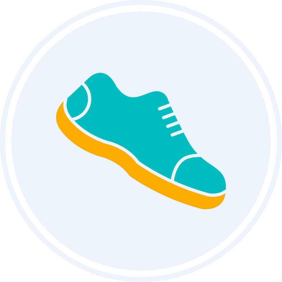 corriendo Zapatos glifo dos color circulo icono vector