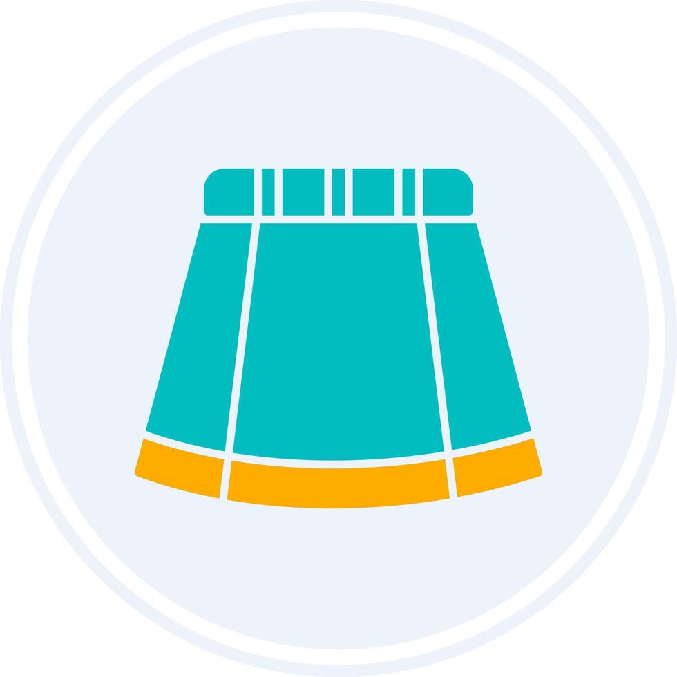Skirt Glyph Two Colour Circle Icon vector