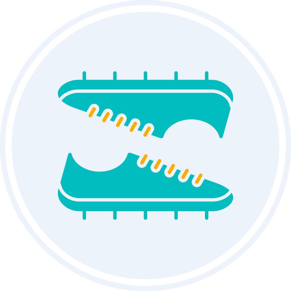 Soccer Boots Glyph Two Colour Circle Icon vector