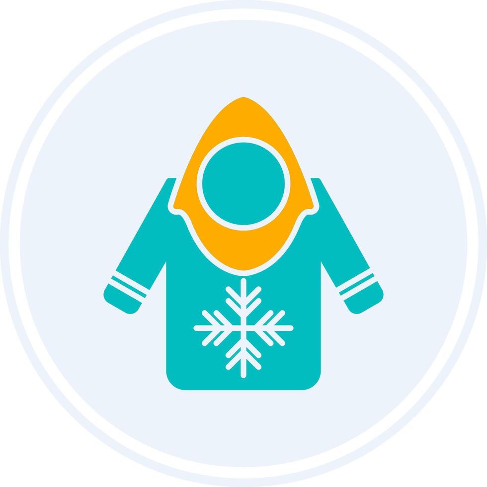 Hoodie Glyph Two Colour Circle Icon vector