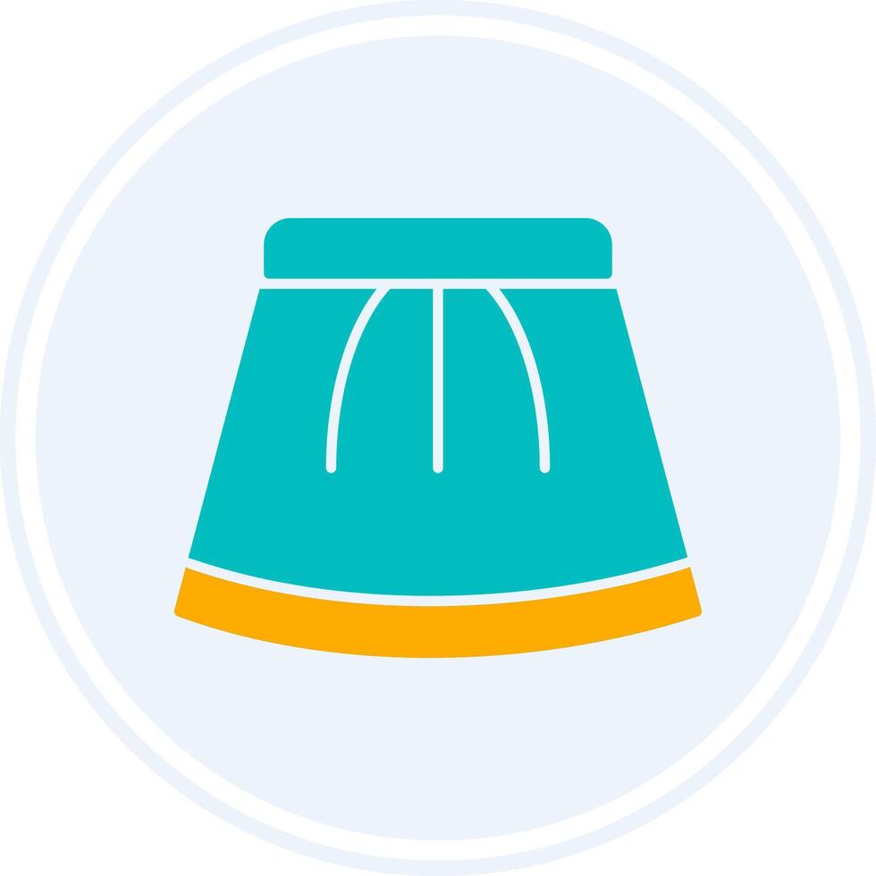 Skirt Glyph Two Colour Circle Icon vector