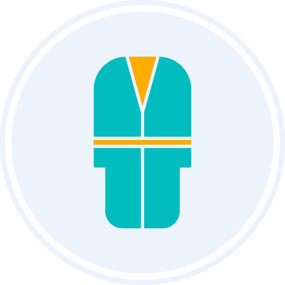 Bath Robe Glyph Two Colour Circle Icon vector