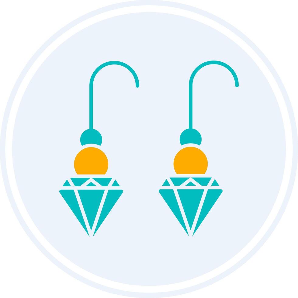 Round Earrings Glyph Two Colour Circle Icon vector