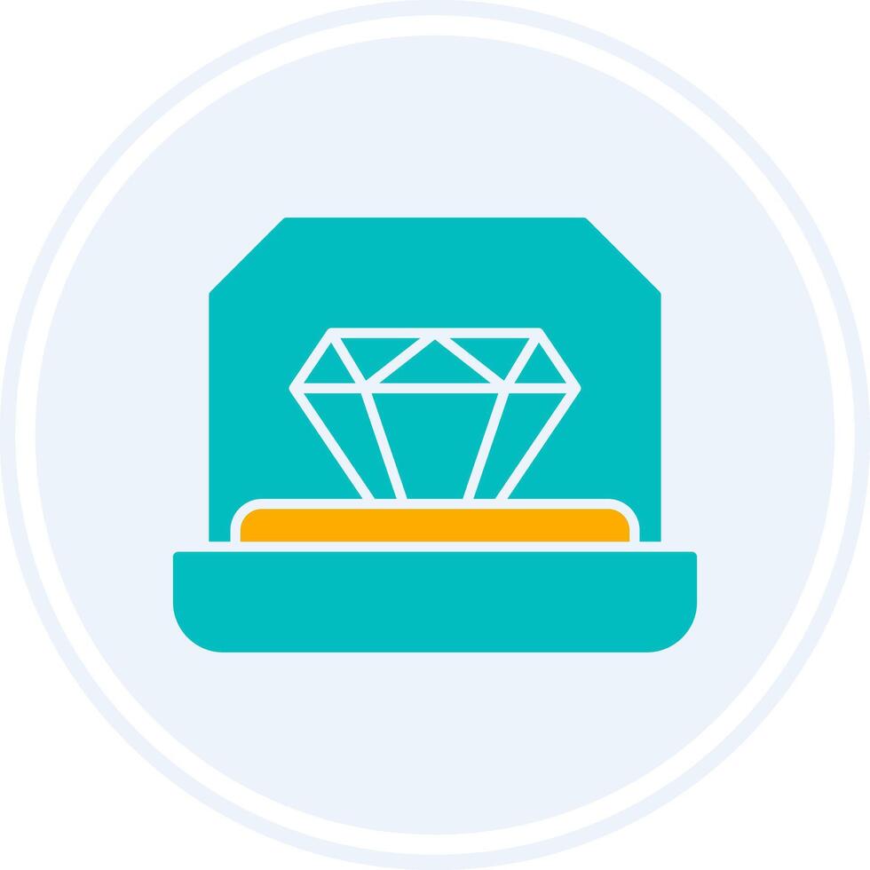 Engagement Ring Glyph Two Colour Circle Icon vector