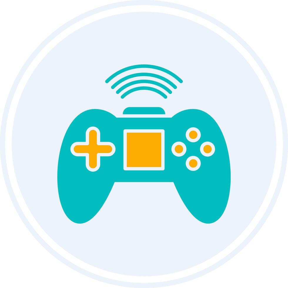 Joystick Glyph Two Colour Circle Icon vector