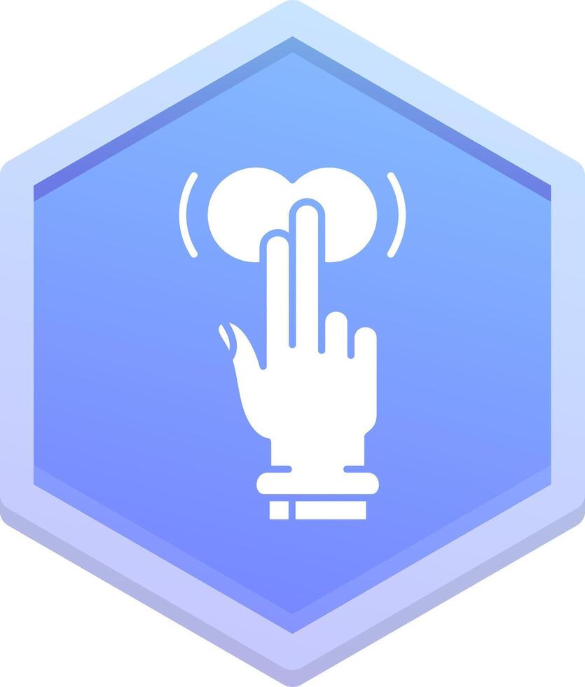 Two Fingers Tap and Hold Polygon Icon vector