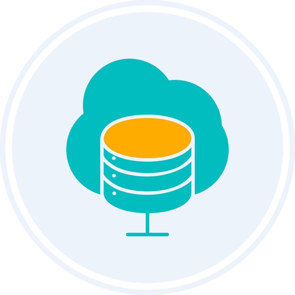 Cloud Server Glyph Two Colour Circle Icon vector