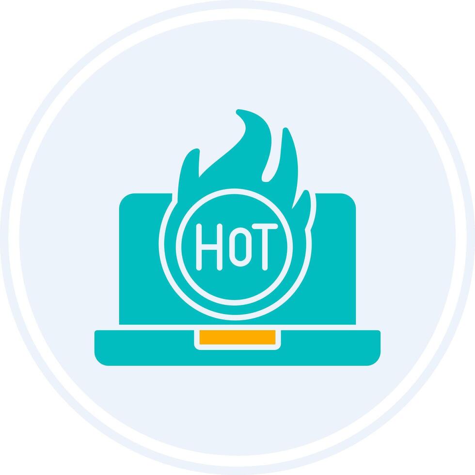 Hot Glyph Two Colour Circle Icon vector