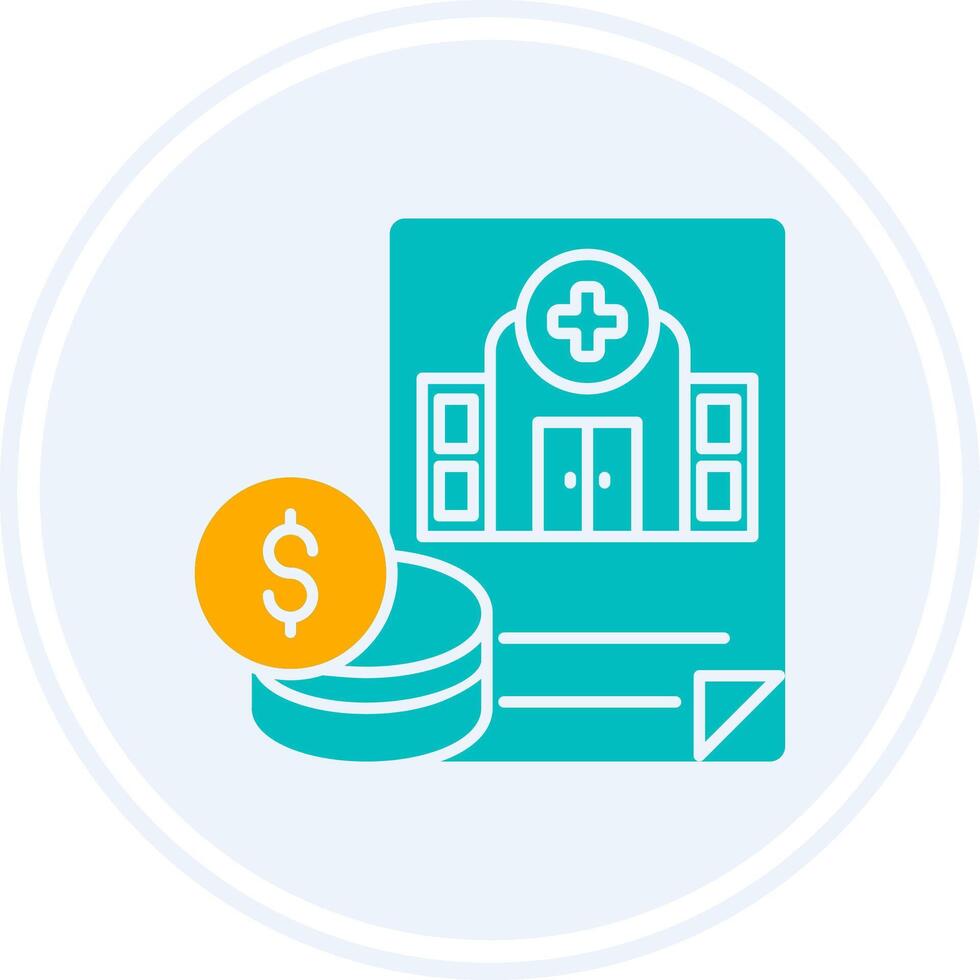 Hospital Budget Glyph Two Colour Circle Icon vector