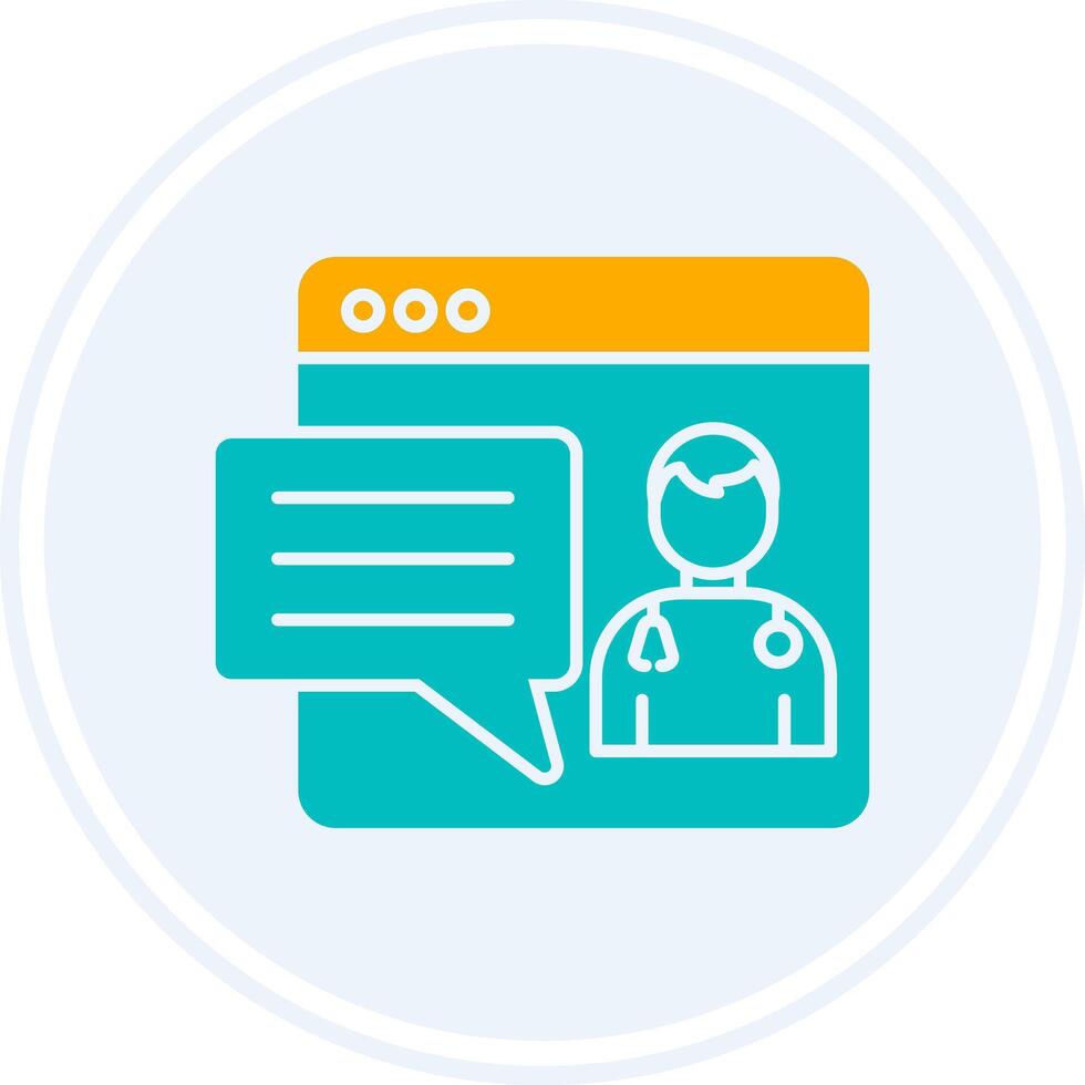 Online Doctor Glyph Two Colour Circle Icon vector