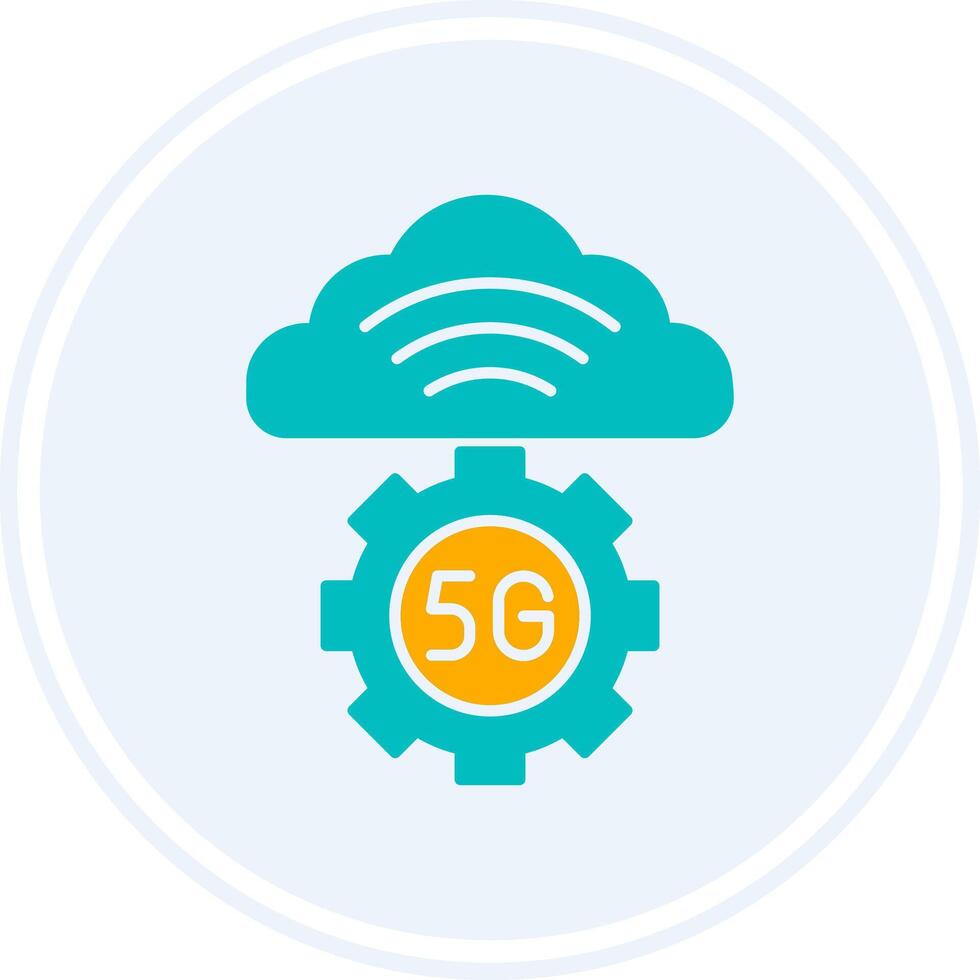 Cloud Server Glyph Two Colour Circle Icon vector