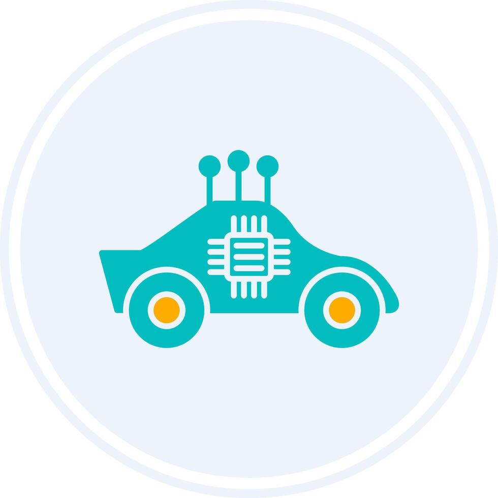 Autonomous Car Glyph Two Colour Circle Icon vector