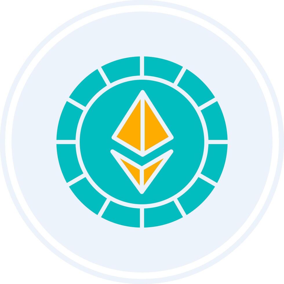 Ethereum Coins Glyph Two Colour Circle Icon vector
