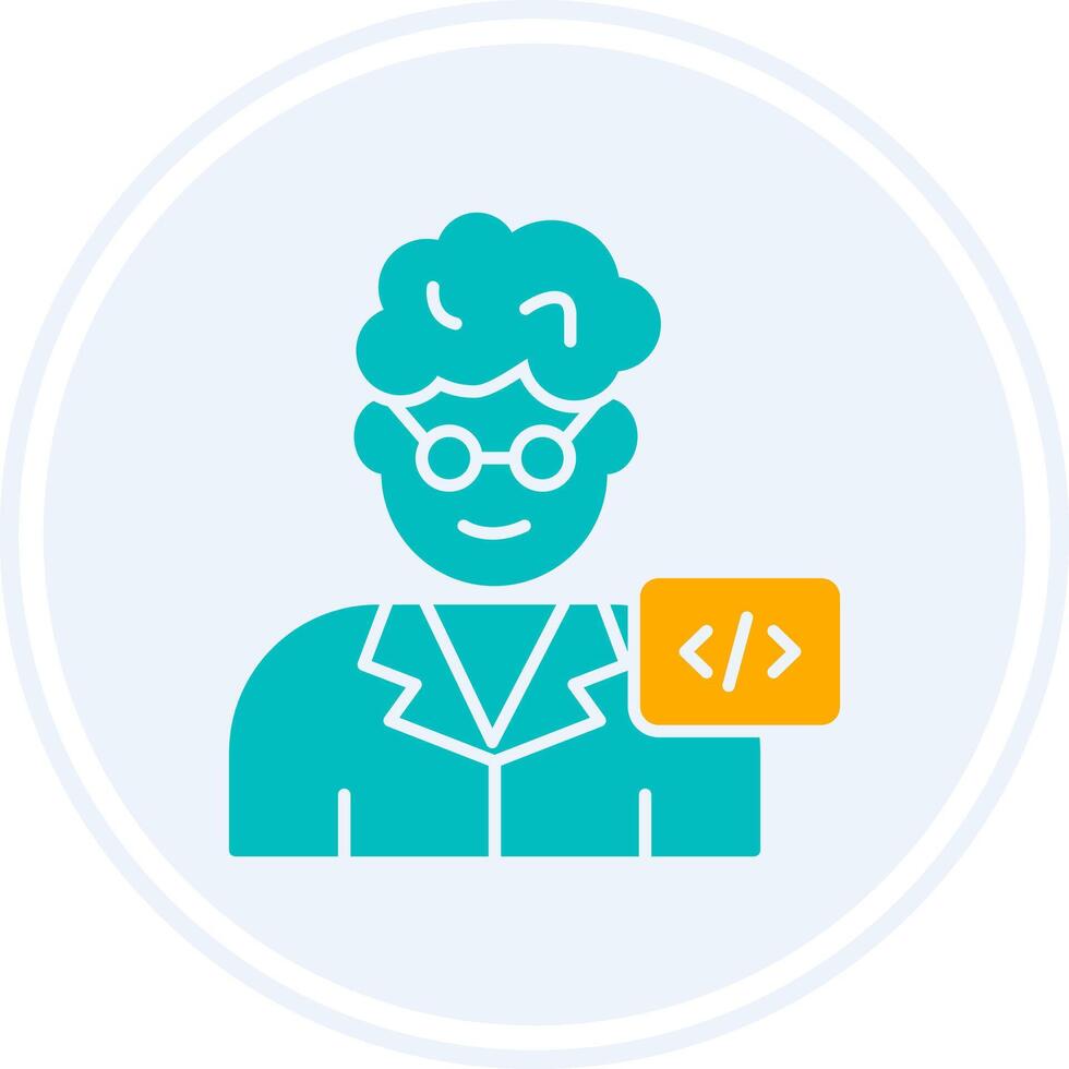 Programmer Glyph Two Colour Circle Icon vector