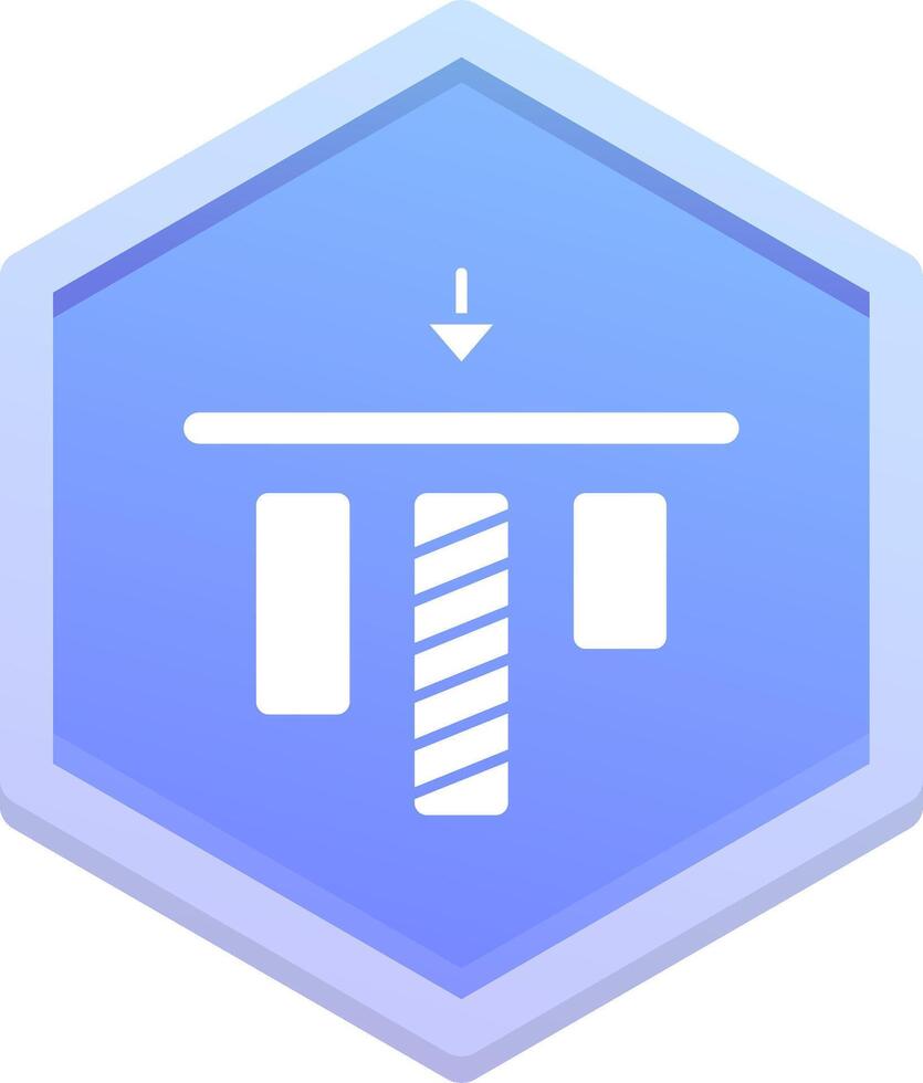 Top alignment Polygon Icon vector