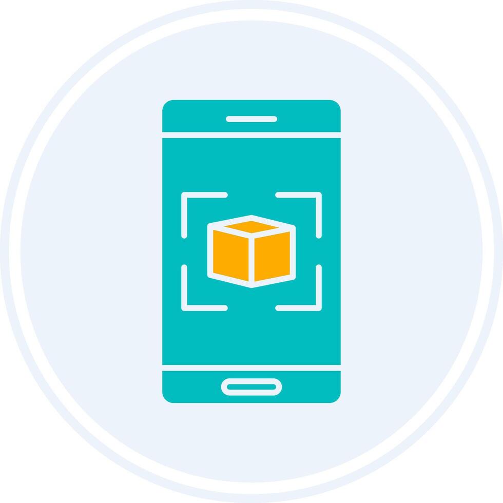 Augmented Reality Glyph Two Colour Circle Icon vector
