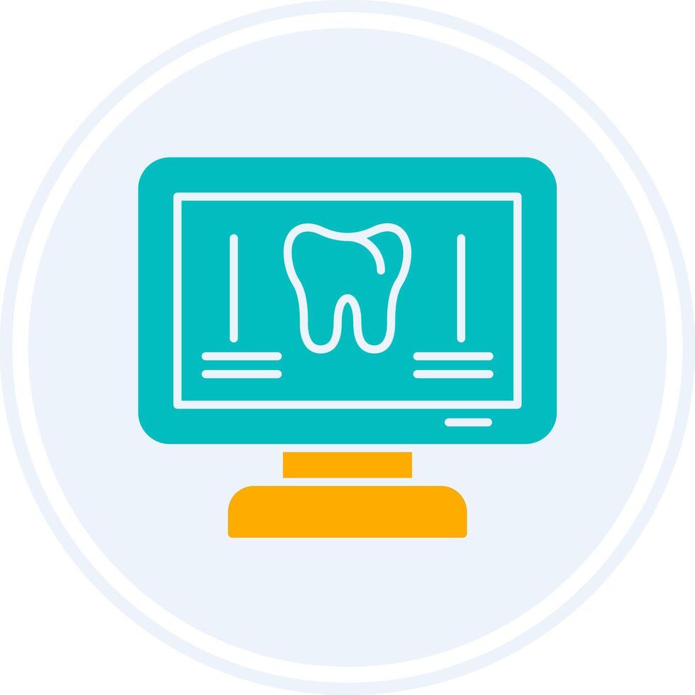 Orthopantomogram Glyph Two Colour Circle Icon vector