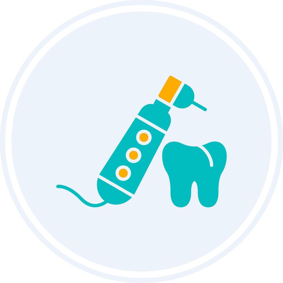 Dental Drill Glyph Two Colour Circle Icon vector