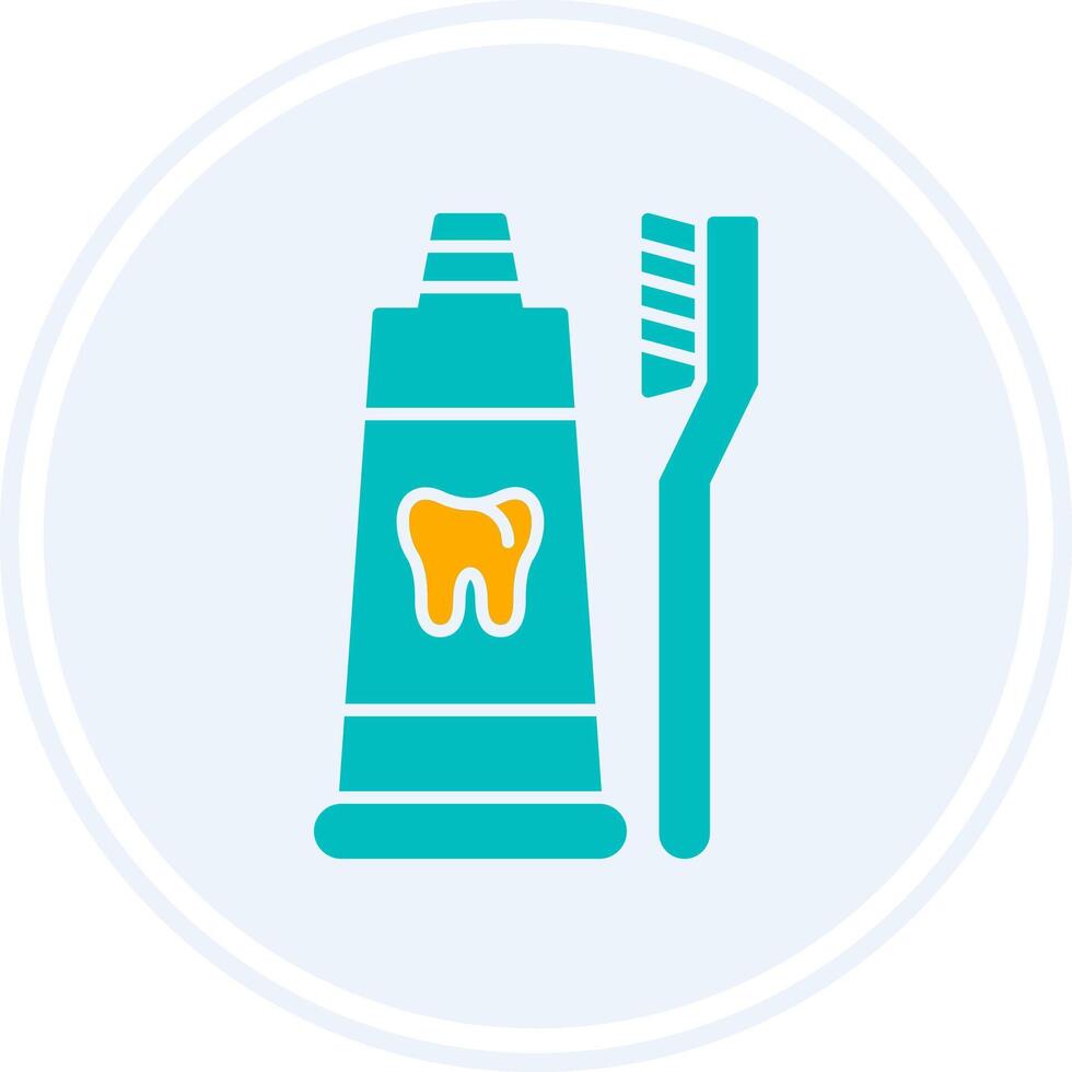 Toothpaste Glyph Two Colour Circle Icon vector