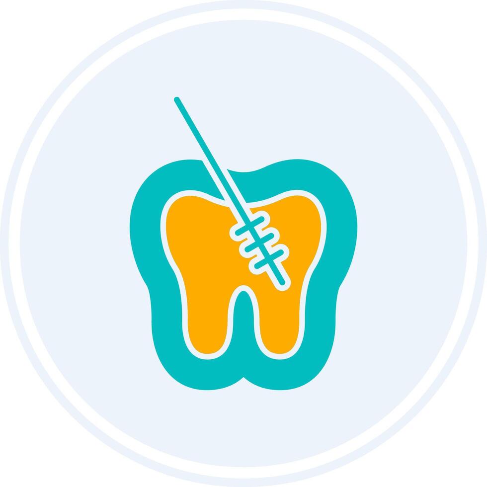 Root Canal Glyph Two Colour Circle Icon vector