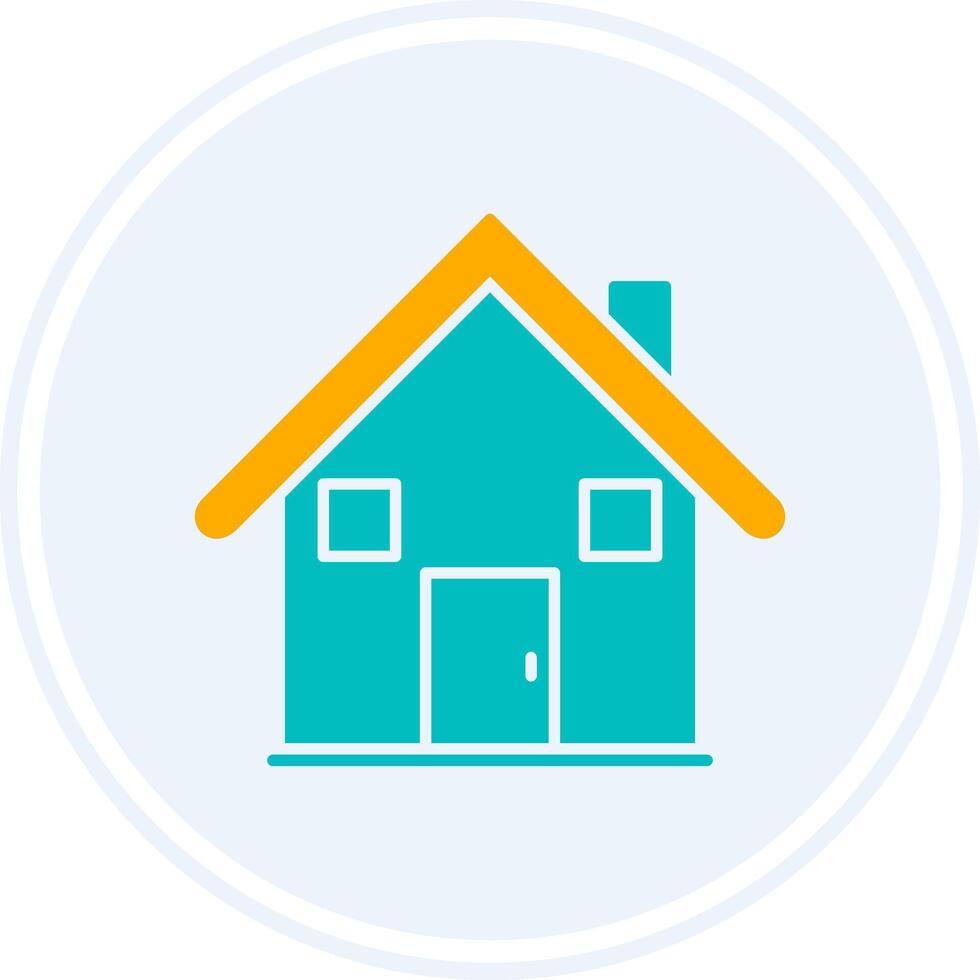 House Glyph Two Colour Circle Icon vector