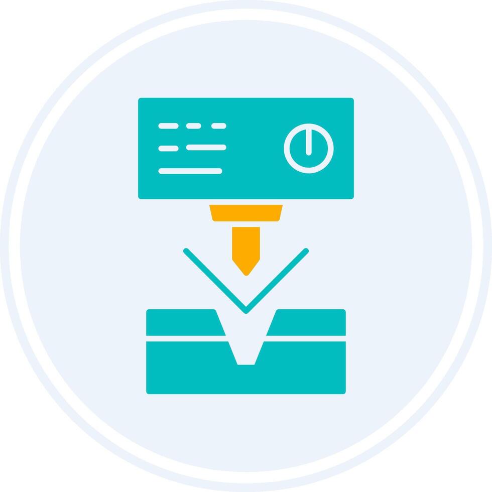 Metal Bending Machine Glyph Two Colour Circle Icon vector