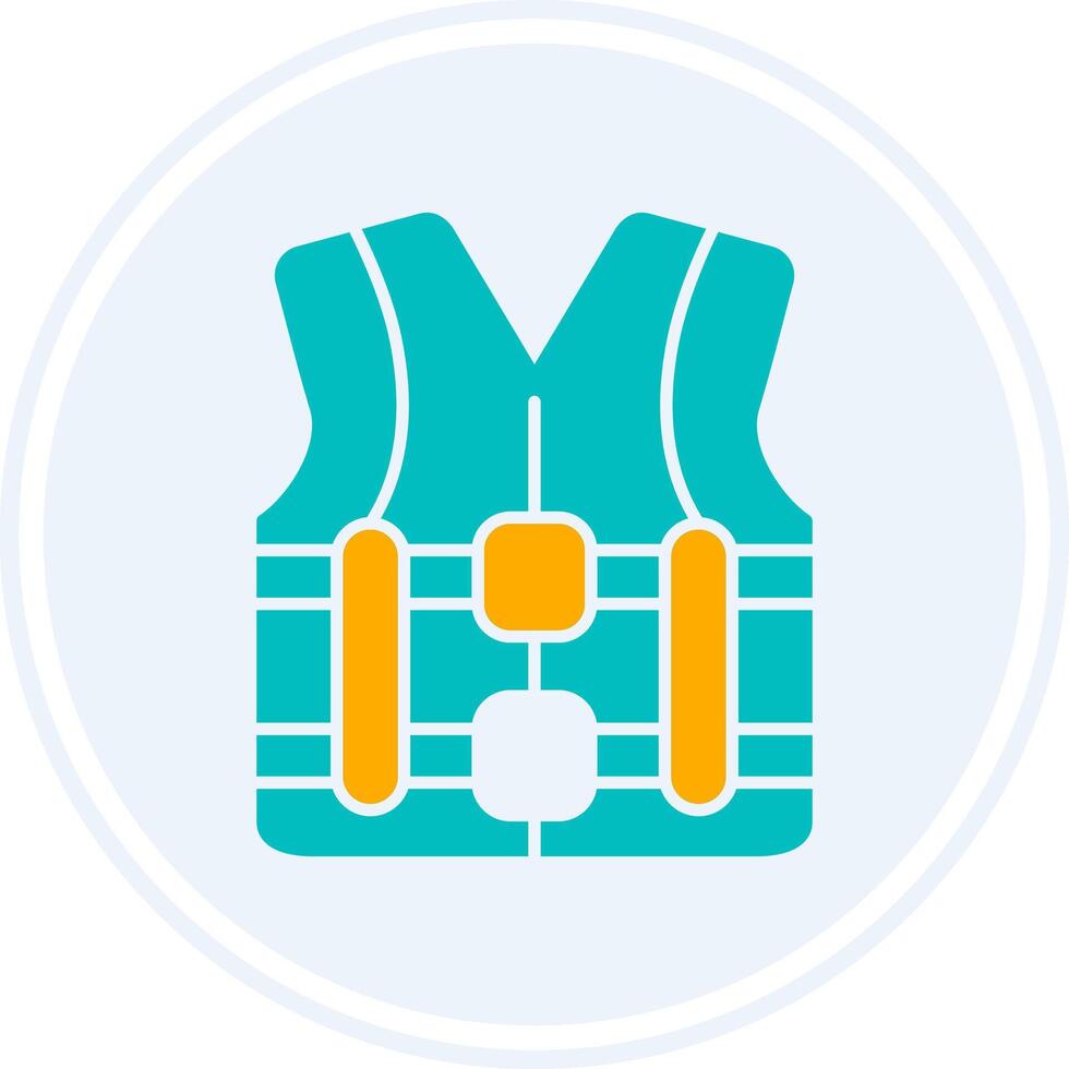 Life Vest Glyph Two Colour Circle Icon vector