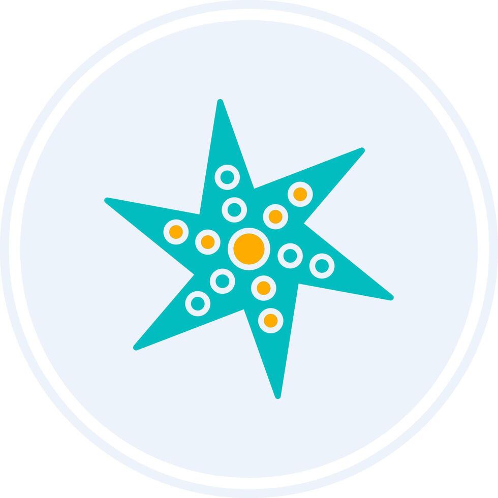 Starfish Glyph Two Colour Circle Icon vector