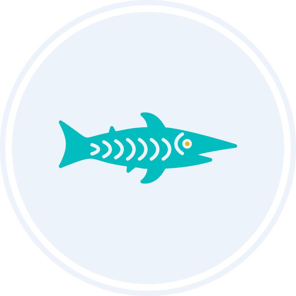 shark Glyph Two Colour Circle Icon vector