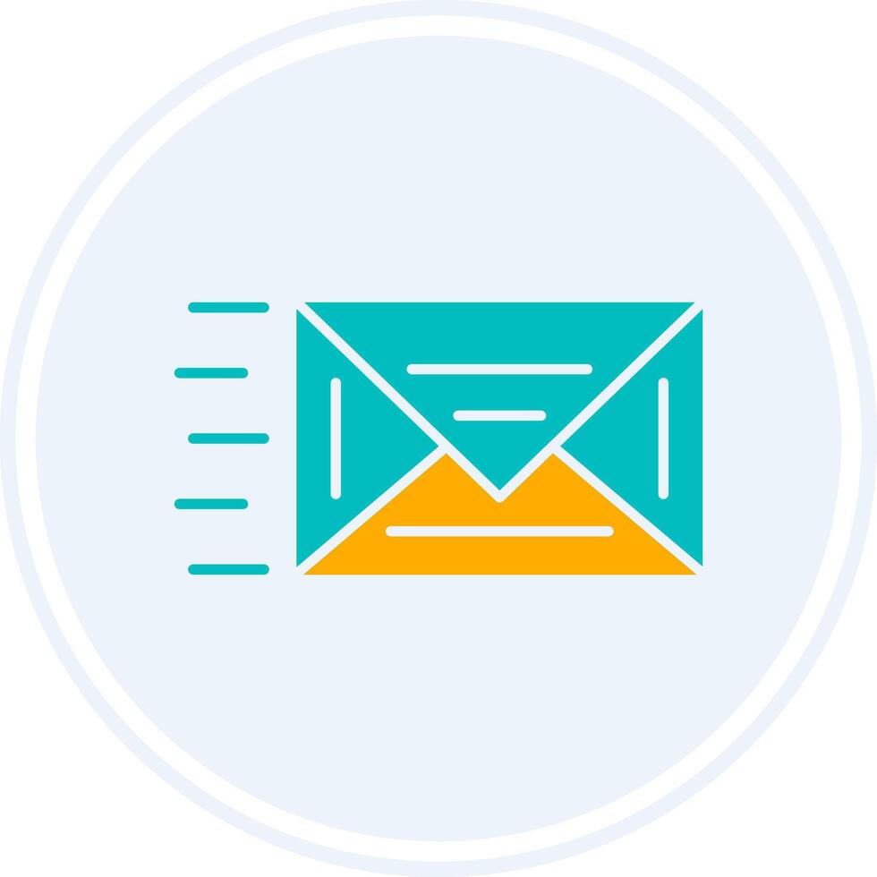 Mail Glyph Two Colour Circle Icon vector